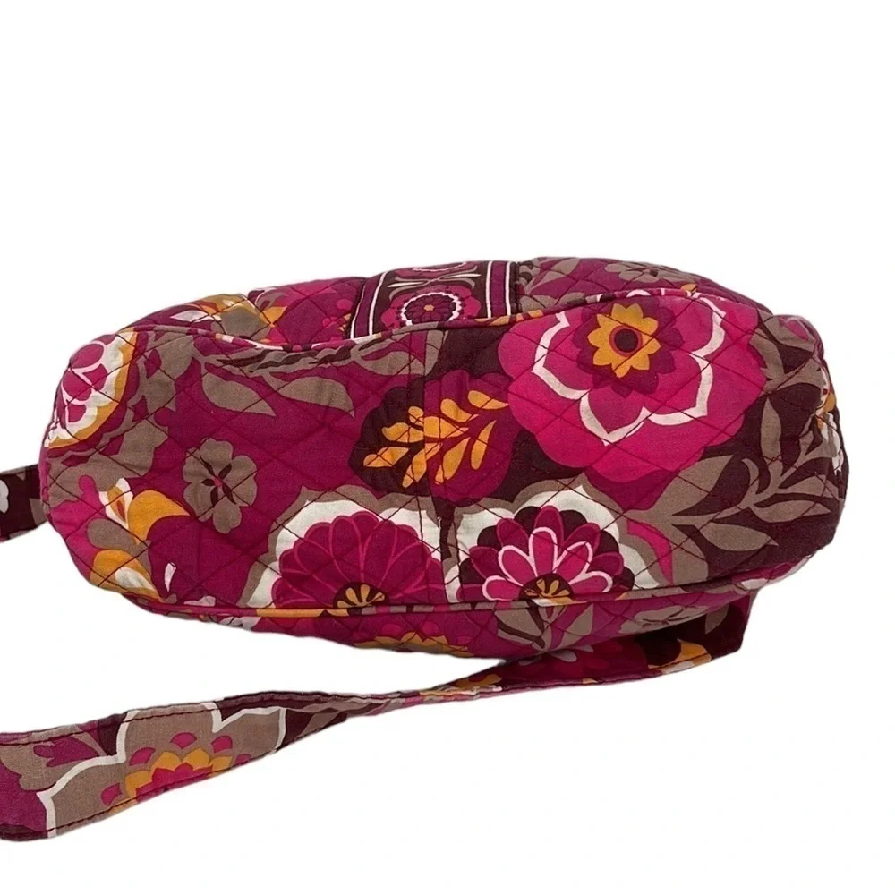 Vera Bradley Purse Quilted Floral Hobo Bag Pink Yellow